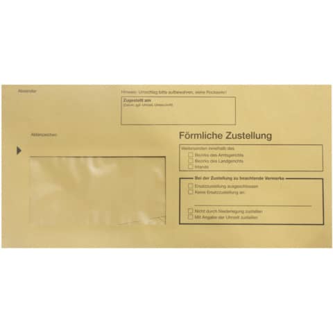 RNK Verlag Zustellungsumschlag, DIN lang, mit Fenster, gelb (EAN: 4002871204415)