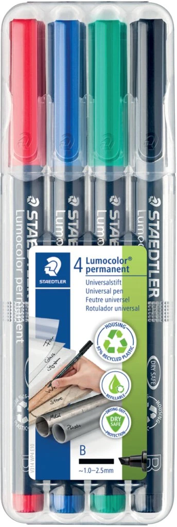 STAEDTLER Lumocolor Permanent-Marker 314B, 4er Etui (EAN: 4007817304297)