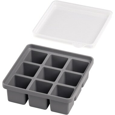 APS Eiswürfeldose mit Deckel, transparent / grau, 2er Set (EAN: 4004133361027)
