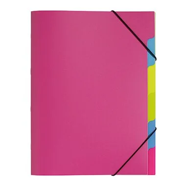 PAGNA Ordnungsmappe "Funky School", DIN A4, PP, 5 Fächer, transluzent-dunkelrosa (EAN: 4009212039095)