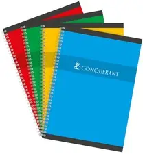 CONQUERANT SEPT Spiralbuch, DIN A4, kariert, 50 Blatt, farbig sortiert (EAN: 3020120075525)