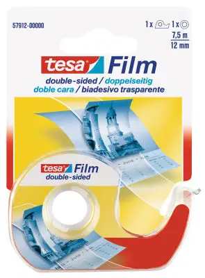 tesa Film, doppelseitig, 12 mm x 7,5 m + Einwegabroller (EAN: 4042448899743)