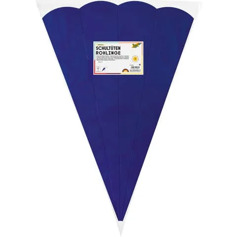 folia Schultüten-Zuschnitt, 6-eckig, 680 mm, dunkelblau (EAN: 4001868128284)