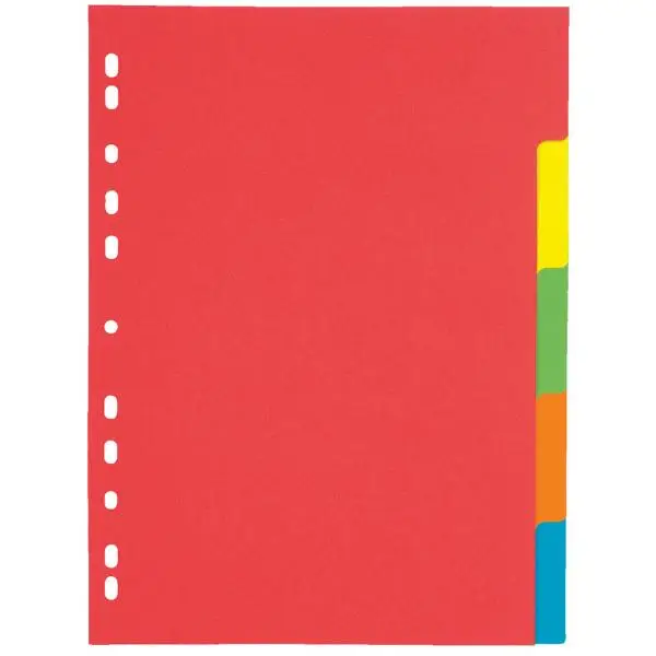 PAGNA Karton-Register, DIN A4, 6-teilig, 6-farbig (EAN: 4013951010994)
