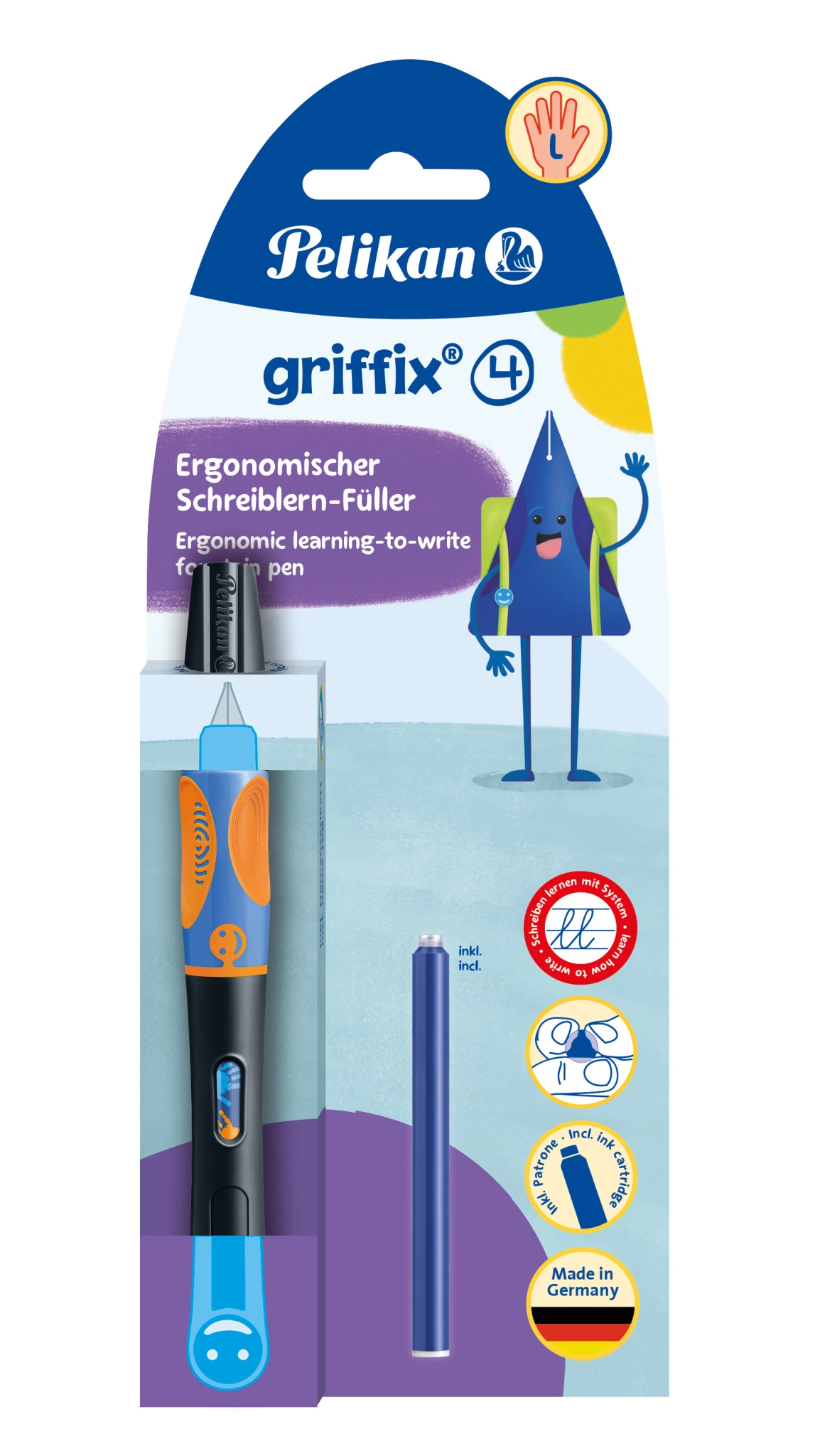 Pelikan griffix Füllhalter Neon Black, für Linkshänder (EAN: 4012700820358)