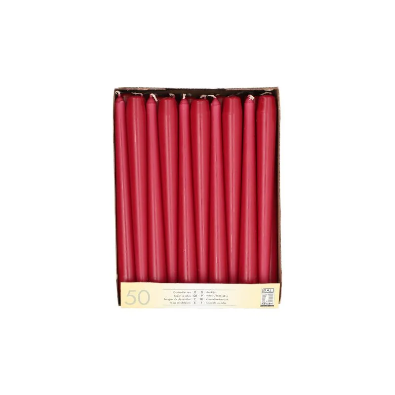 STARPAK Leuchterkerzen, 22 mm, bordeaux, 50er Pack (EAN: 4002911179611)
