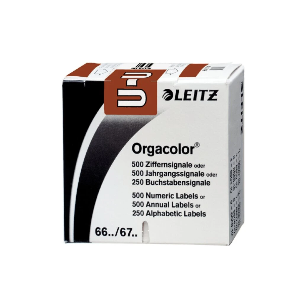 LEITZ Buchstabensignal Orgacolor "U", auf Rolle, braun (EAN: 4002432314362)