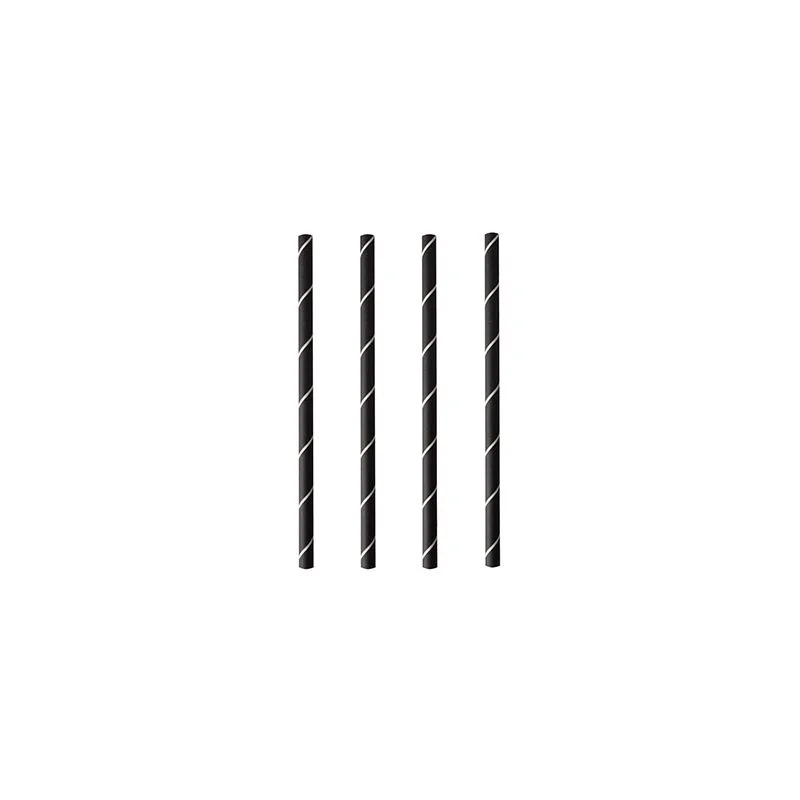 PAPSTAR Papier-Trinkhalm "pure", 150 mm, schwarz / weiß (EAN: 4002911879801)