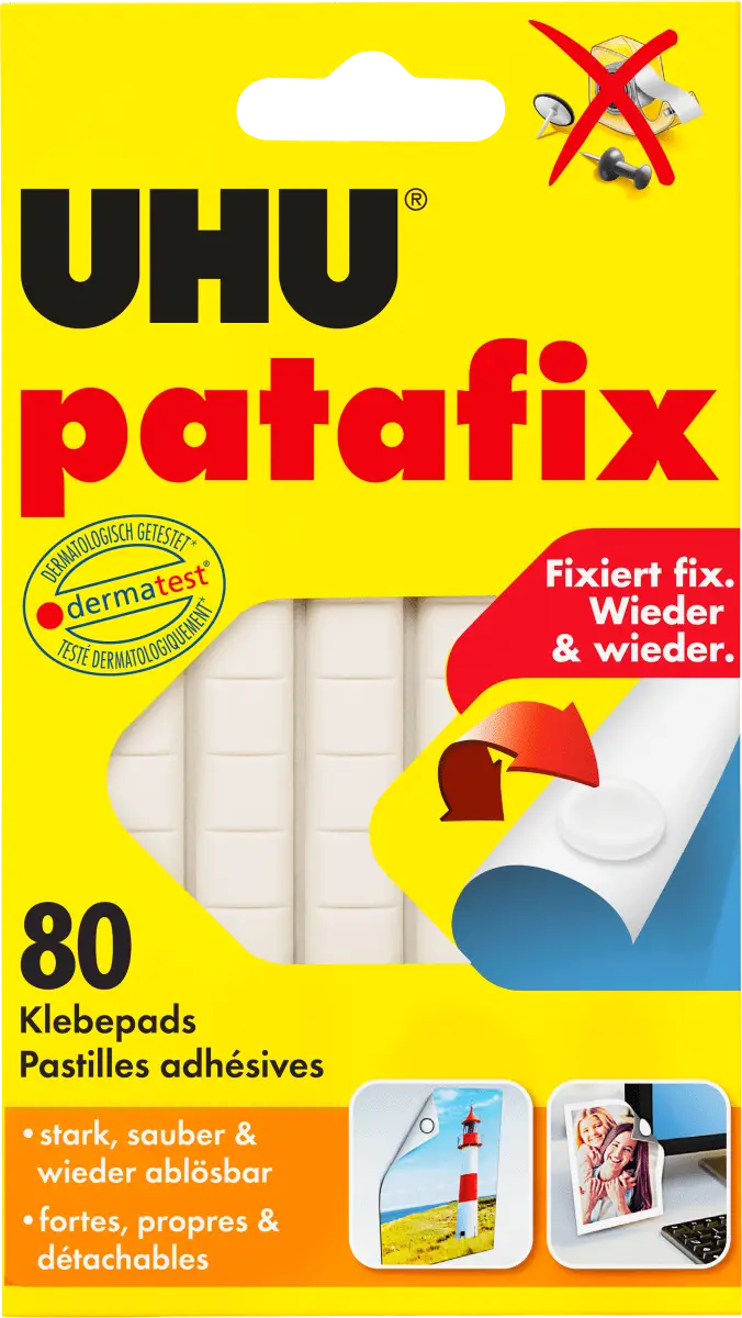 UHU Klebepads patafix, wieder ablösbar, weiß (EAN: 4026700488104)
