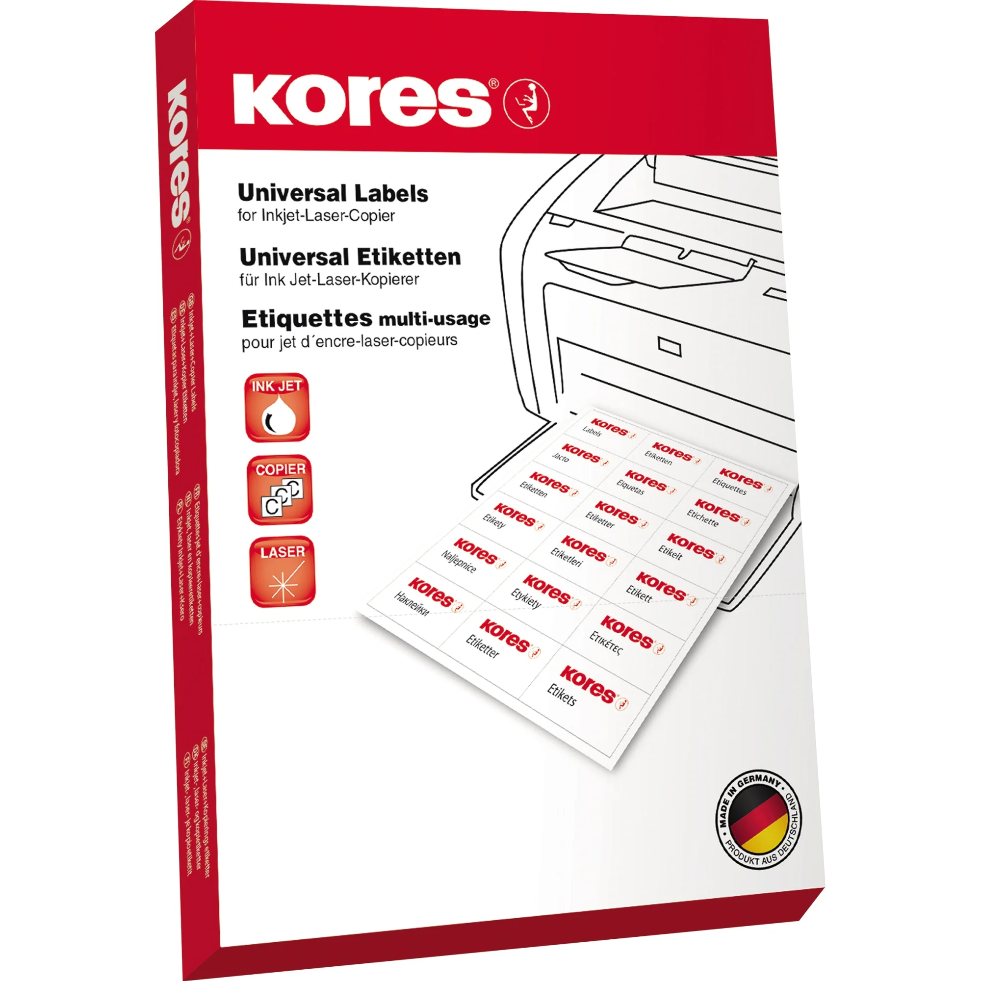 Kores Universal-Etiketten, 105 x 148 mm, ohne Rand, grün (EAN: 4045257700828)