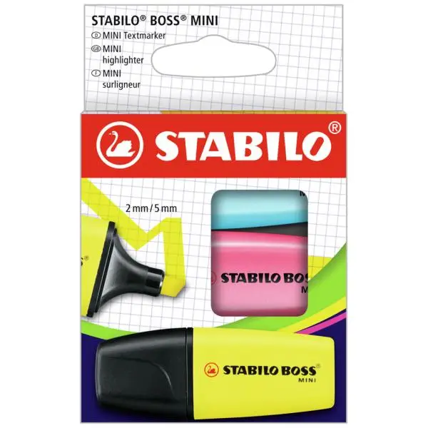 STABILO Textmarker BOSS MINI, 3er Kartonetui (EAN: 4006381583039)