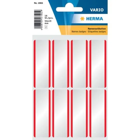 HERMA Namensetiketten 54 x 19 mm, Acetat-Seide, roter Rand (EAN: 4008705019026)
