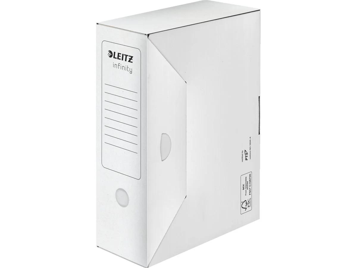 LEITZ Archiv-Schachtel Infinity, weiß, säurefrei, (B)100 mm (EAN: 4002432399000)