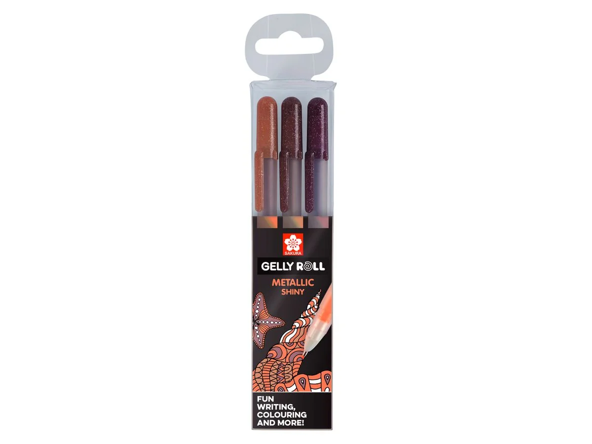 SAKURA Gel-Tintenroller Gelly Roll Metallic "Nature", kupfer/orange, sepia, burgunderrot (EAN: 8712079395858)