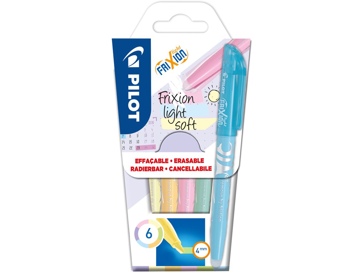 PILOT Textmarker FRIXION light soft, 6er Etui (EAN: 3131910572572)