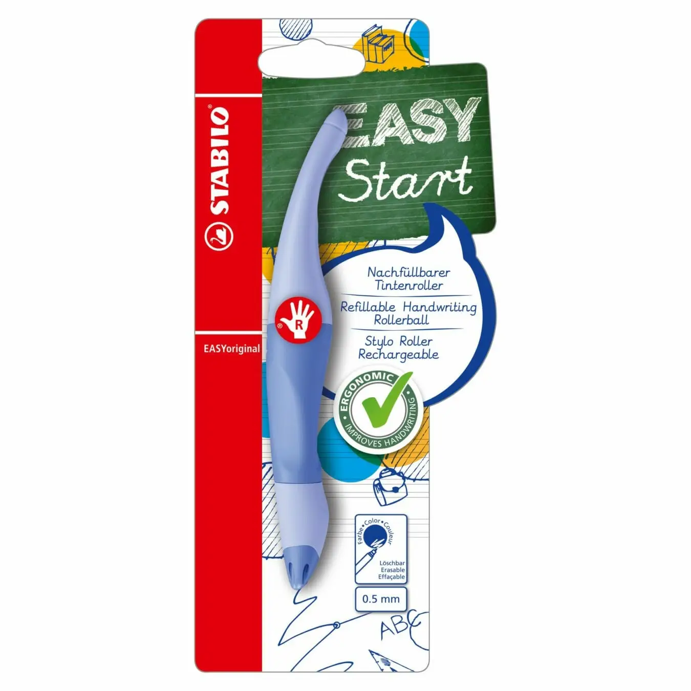 STABILO Tintenroller EASYoriginal, Rechtshänder, wolkenblau (EAN: 4006381584555)