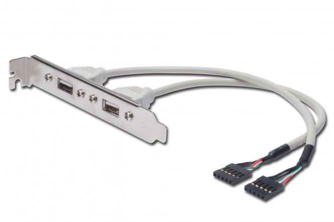 DIGITUS USB 2.0 Slotblechkabel, USB-A - 5pin IDC, 0,25 m (EAN: 4016032283423)