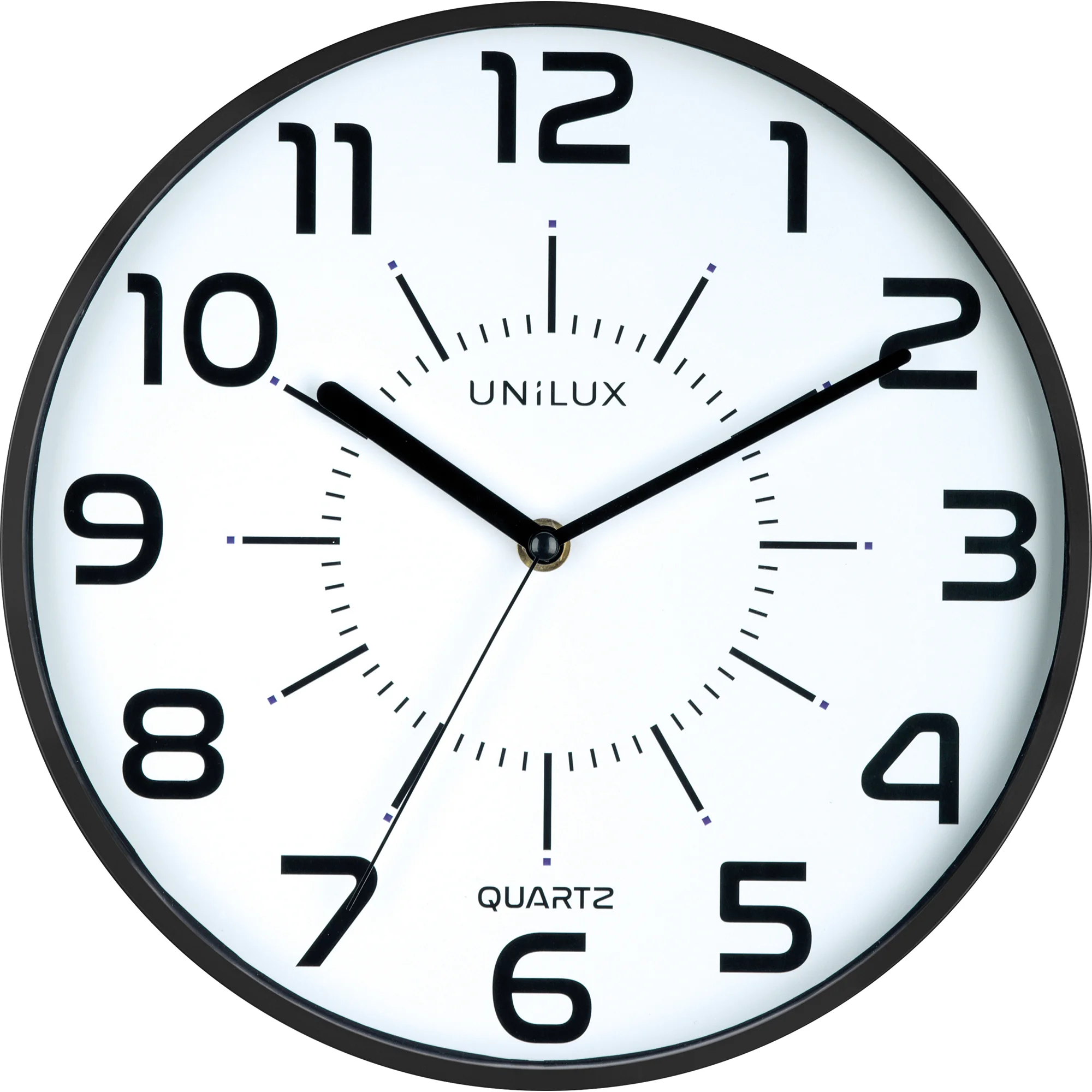 UNiLUX Wanduhr/Quarzuhr "POP", Durchmesser: 300 mm, schwarz (EAN: 3595560022496)