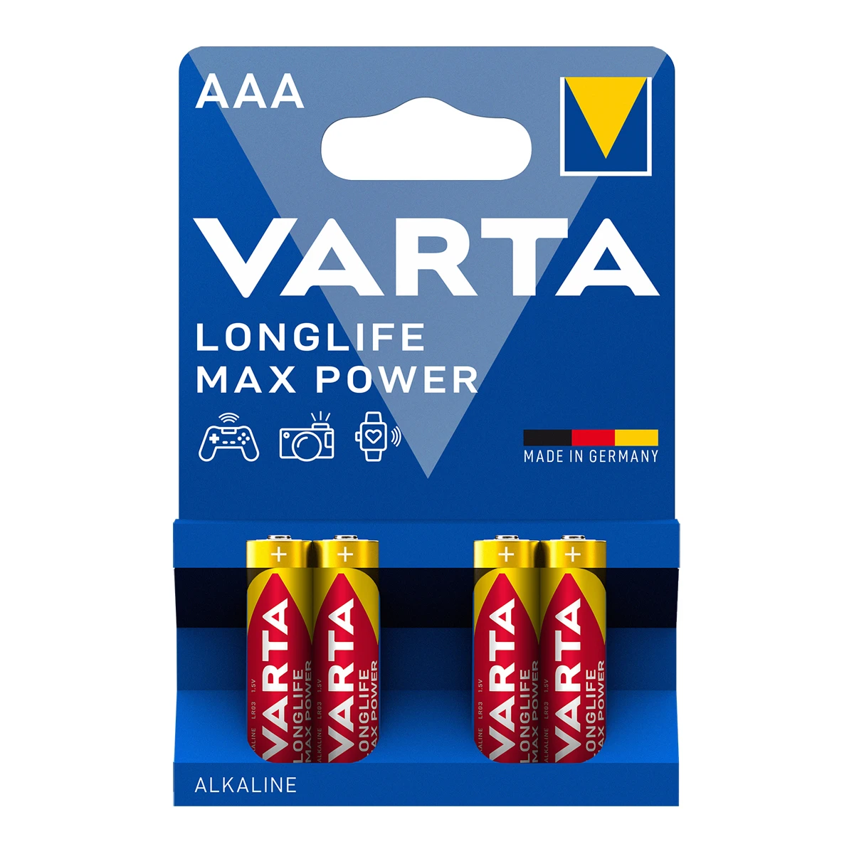 VARTA Alkaline Batterie Longlife Max Power, Micro (AAA) (EAN: 4008496104734)