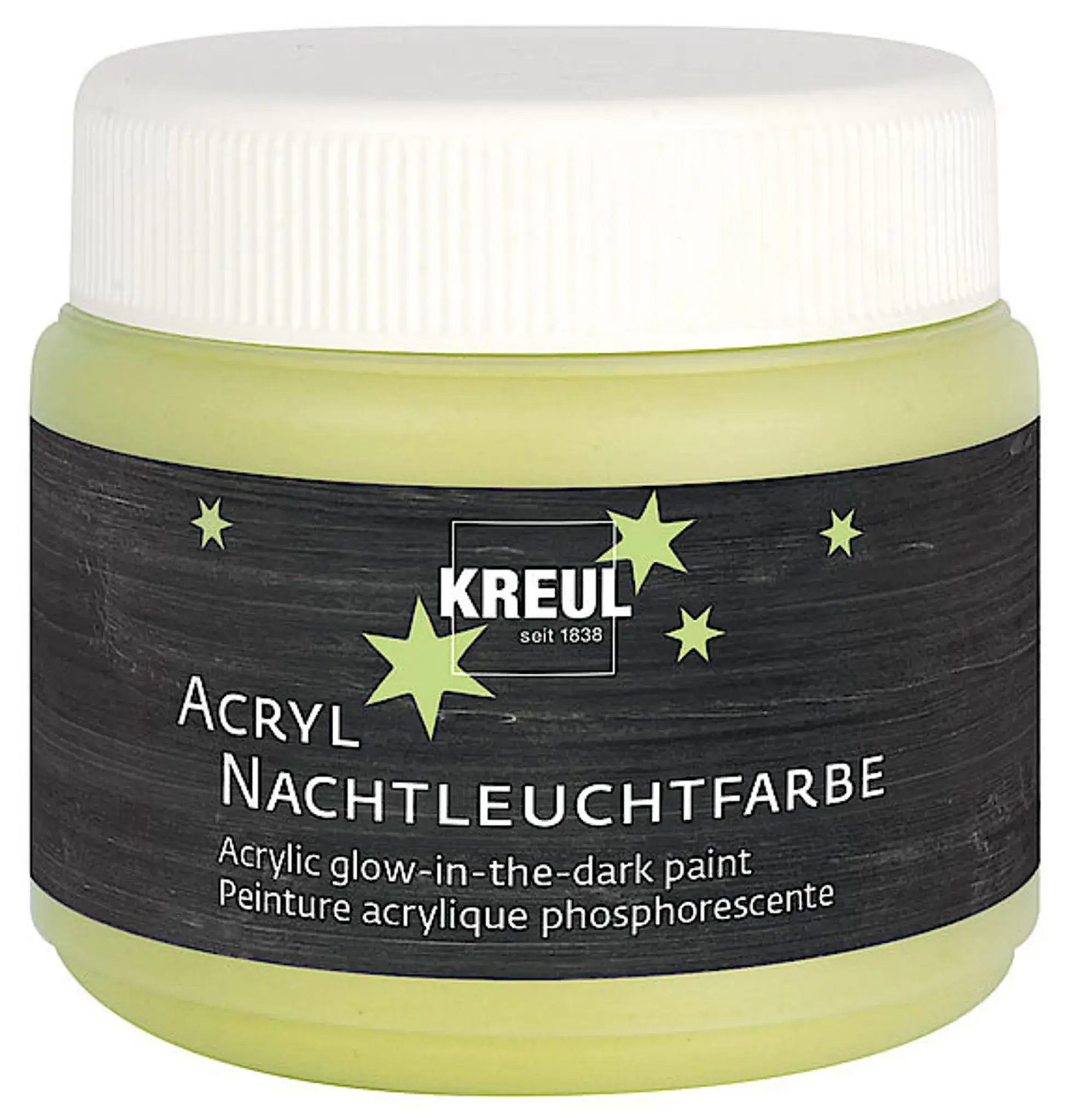 KREUL Acryl-Nachtleuchtfarbe, 150 ml, gelb (EAN: 4000798743475)