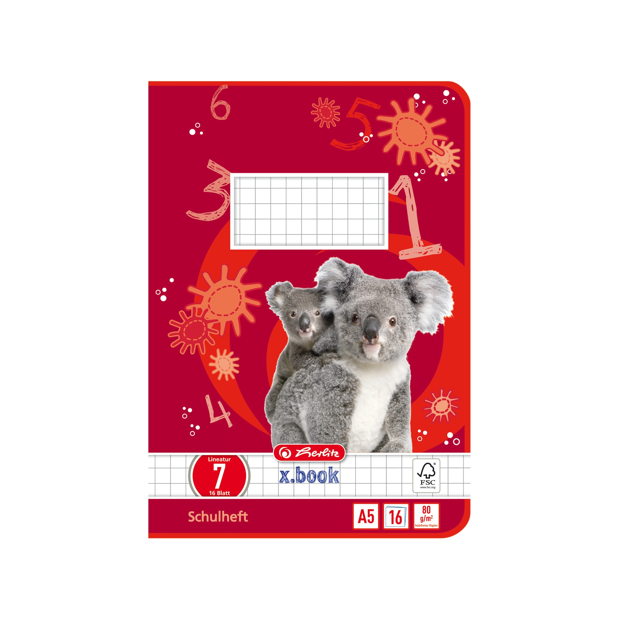 herlitz Schulheft x.book, DIN A5, Lineatur 7 / kariert (EAN: 4008113320707)