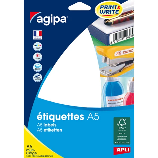 agipa Universal-Etiketten, Durchmesser: 24 mm, rund, weiß (EAN: 3270241140040)
