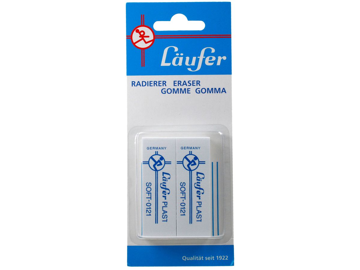 Läufer Kunststoff-Radierer PLAST SOFT, 2er Blisterkarte (EAN: 4006677698065)