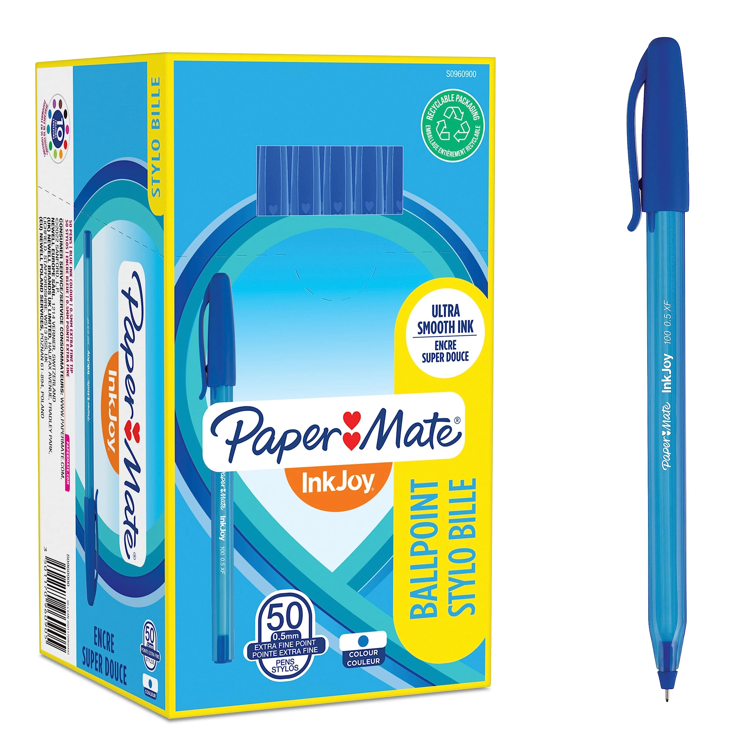 Paper:Mate Kugelschreiber InkJoy 100 FINE, Strichfarbe: blau (EAN: 3501170960493)