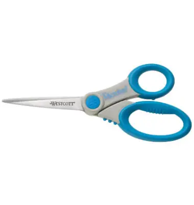 WESTCOTT Schere Microban Softgrip, Länge: 210 mm, grau/blau (EAN: 4027521307810)