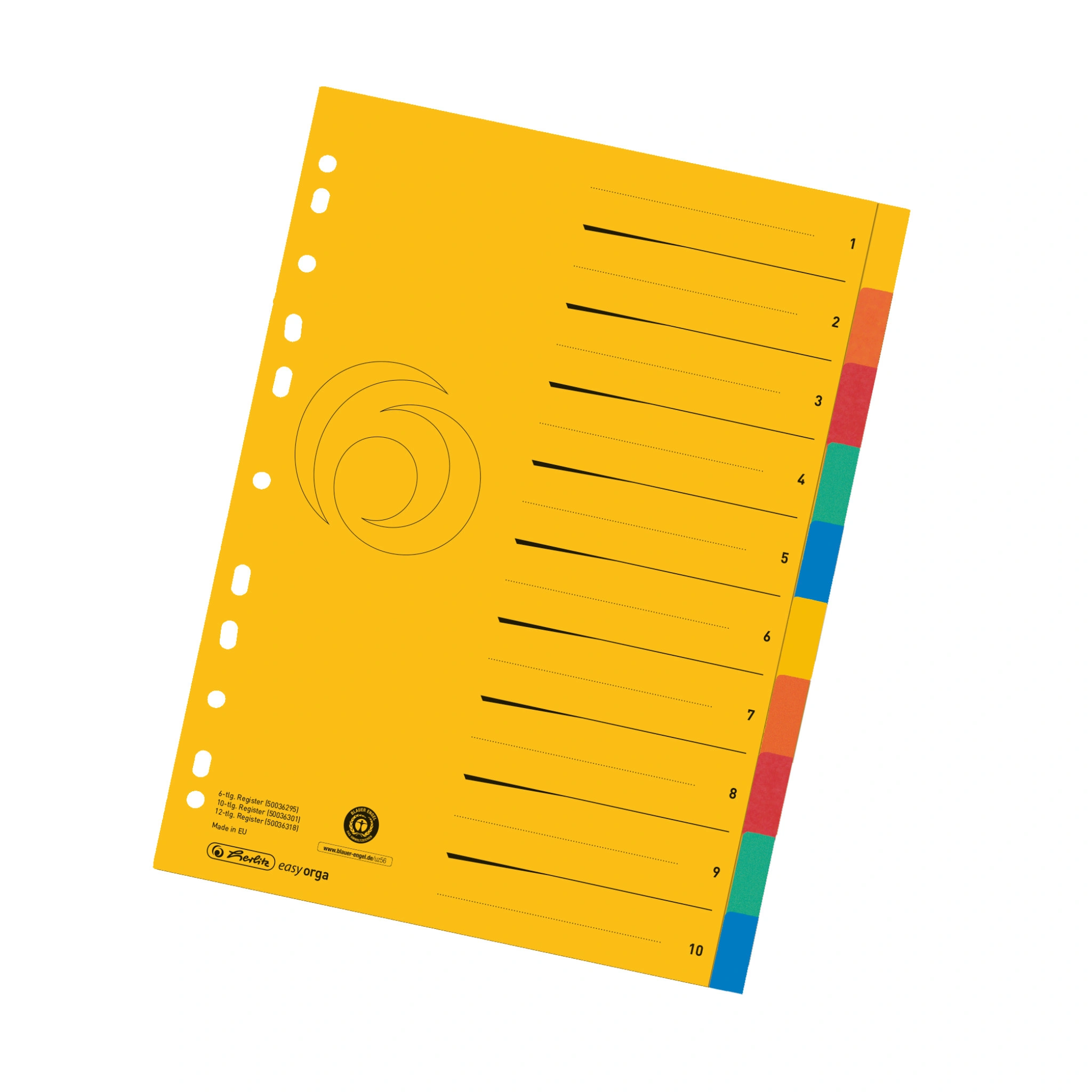 herlitz Karton-Register, A4 Überbreite, 10-teilig, blanko (EAN: 4008110267838)