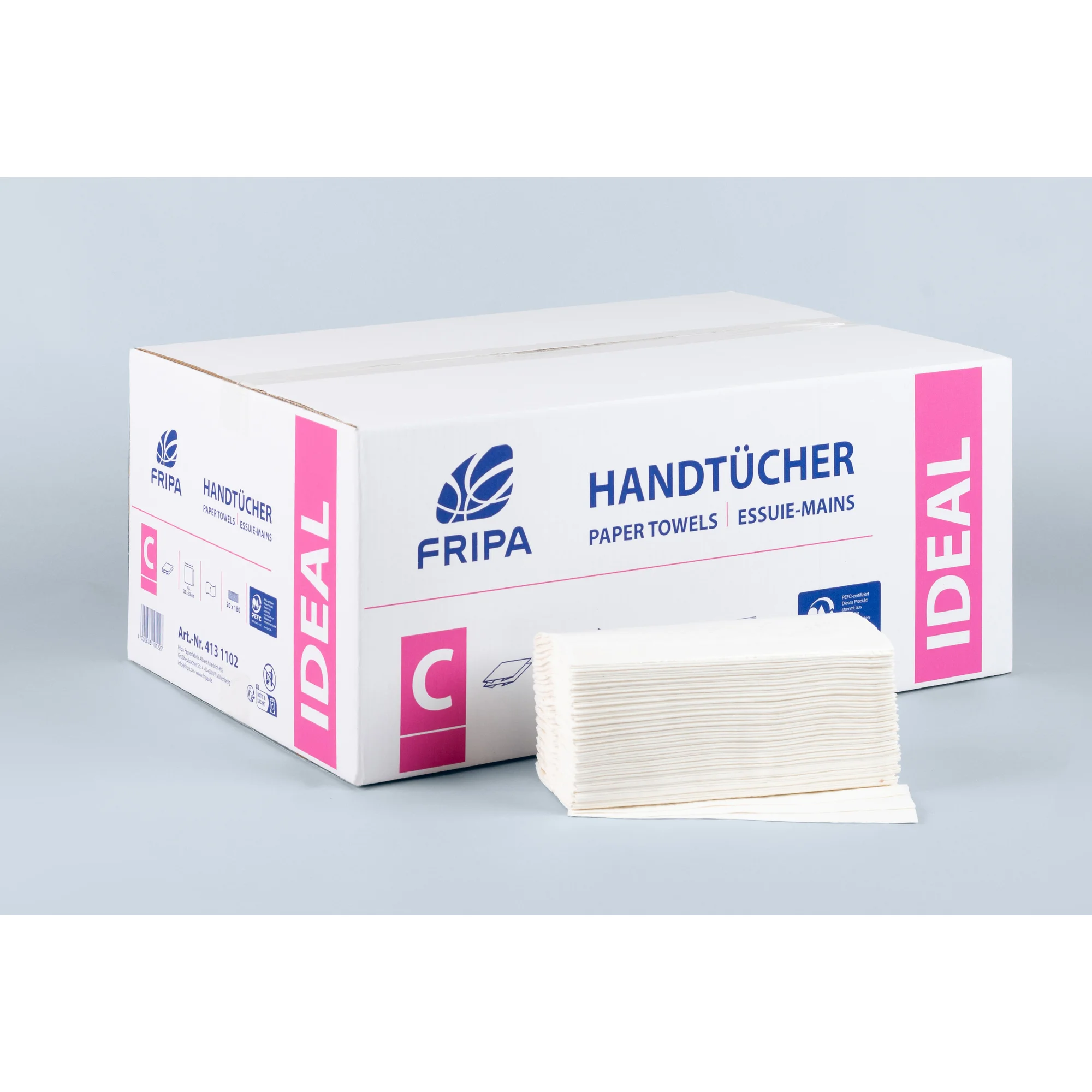 Fripa Handtuchpapier IDEAL, 250 x 330 mm, C-Falz, hochweiß (EAN: 4000883101227)