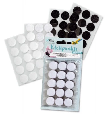 folia Klettpunkte, Durchmesser: 20 mm, schwarz und weiß (EAN: 4001868090796)