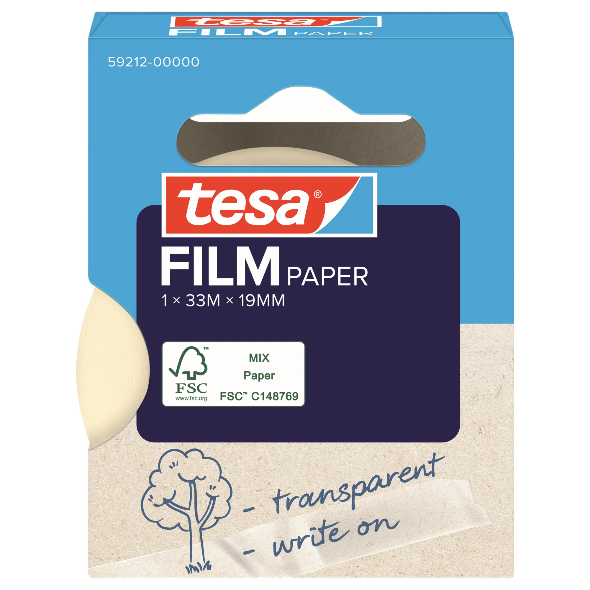 tesa Film PAPER, transparent, 19 mm x 33 m (EAN: 4063565479427)