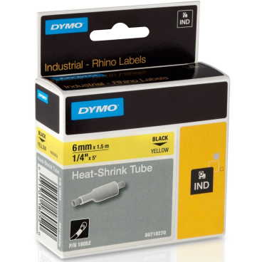 DYMO RHINO Heißschrumpfschlauch schwarz/gelb, 6 mm x 1,5 m (EAN: 0071701180520)