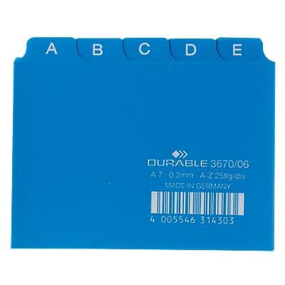 DURABLE Karteiregister A - Z, PP, A7 quer, blau, 25-teilig (EAN: 4005546314303)