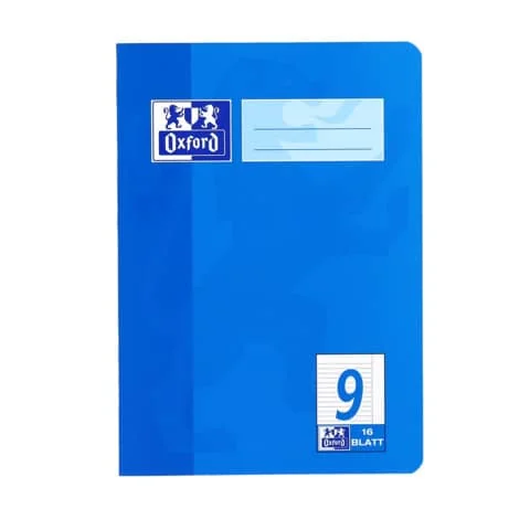 Oxford Schulheft, DIN A5, Lineatur 9 / liniert, 16 Blatt, weiß, dunkelblau (EAN: 4006144581791)