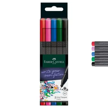 FABER-CASTELL Fineliner GRIP FINEPEN, 5er Kartonetui (EAN: 4005401516040)