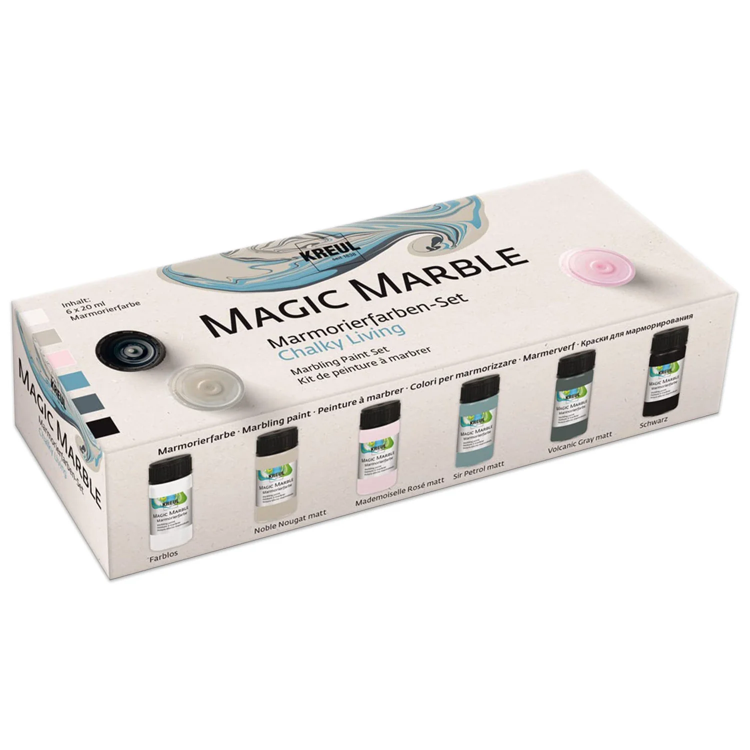 KREUL Marmorierfarbe "Magic Marble" matt, Set Chalky Living (EAN: 4000798117764)
