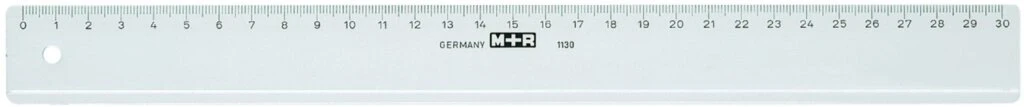 M+R Kunststoff-Lineal, Länge: 300 mm, schmal, transparent (EAN: 4004627212019)
