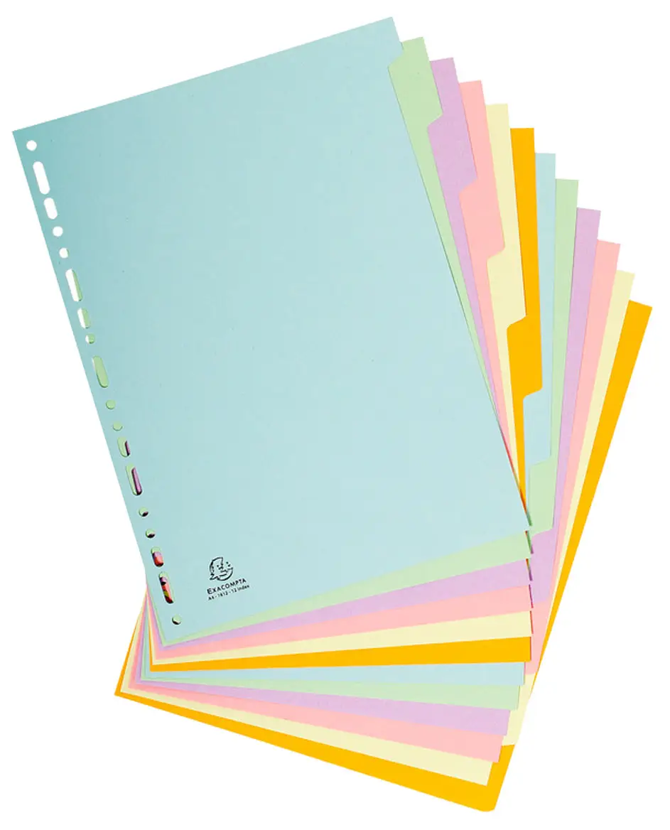 EXACOMPTA Karton-Register, DIN A4, 12-teilig (EAN: 3130630016120)