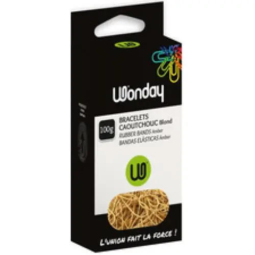 Wonday Gummibänder im Karton, natur, Breite: 5 mm, 100 g (EAN: 3701254704962)