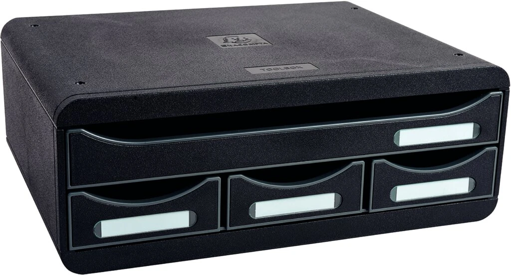 EXACOMPTA Schubladenbox TOOLBOX MINI, 4 Schübe, schwarz (EAN: 9002493424180)