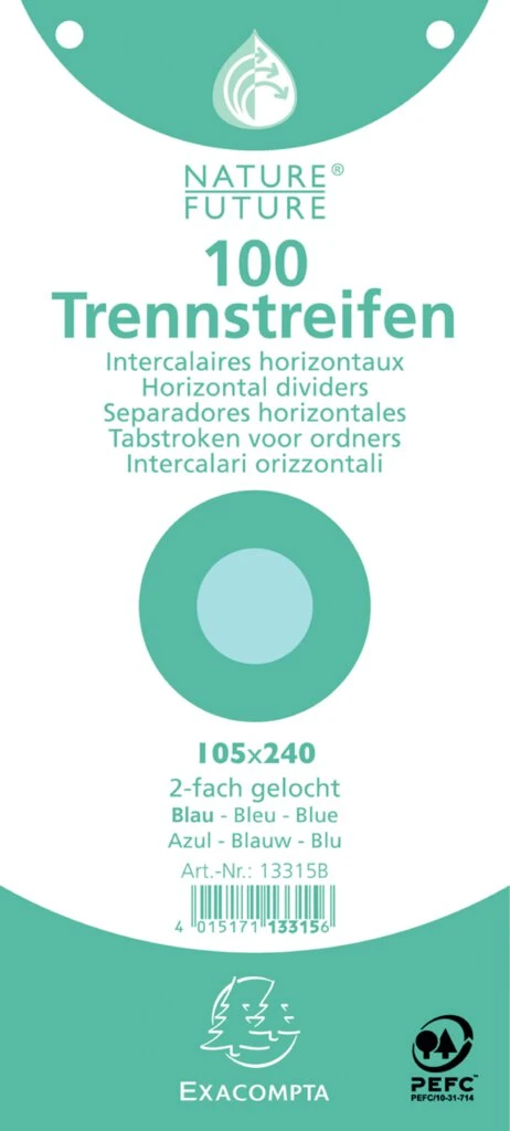 EXACOMPTA Trennstreifen Premium, 105 x 240 mm, blau (EAN: 4015171133156)