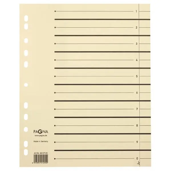 PAGNA Trennblätter, DIN A4, Kraftkarton, beige (EAN: 4013951000605)