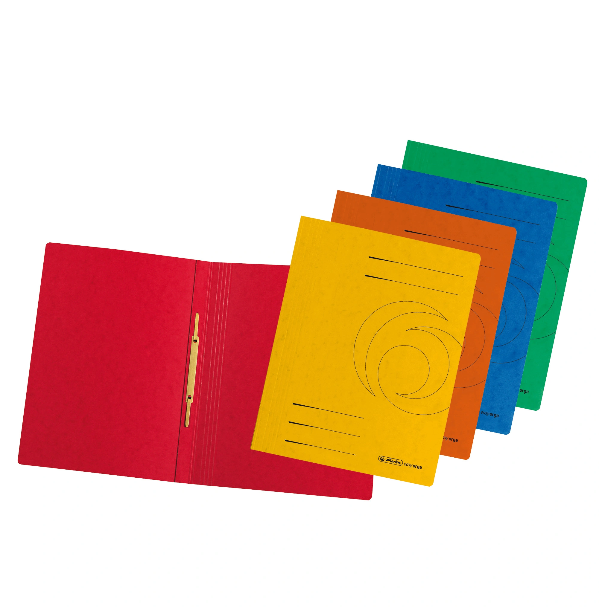 herlitz Schnellhefter easyorga, A4, Karton, farbig, sortiert: rot, blau, grün, orange, gelb (EAN: 4008110340609)