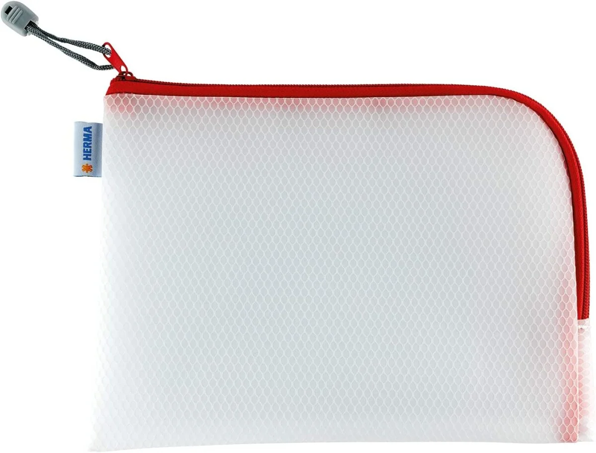 HERMA Reißverschlusstasche "Mesh Bags", DIN A5, rot (EAN: 4008705200080)