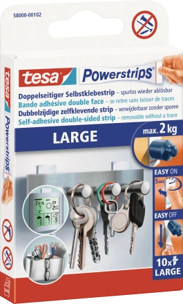 tesa Powerstrips LARGE, Haltekraft: max. 2,0 kg (EAN: 4042448103932)