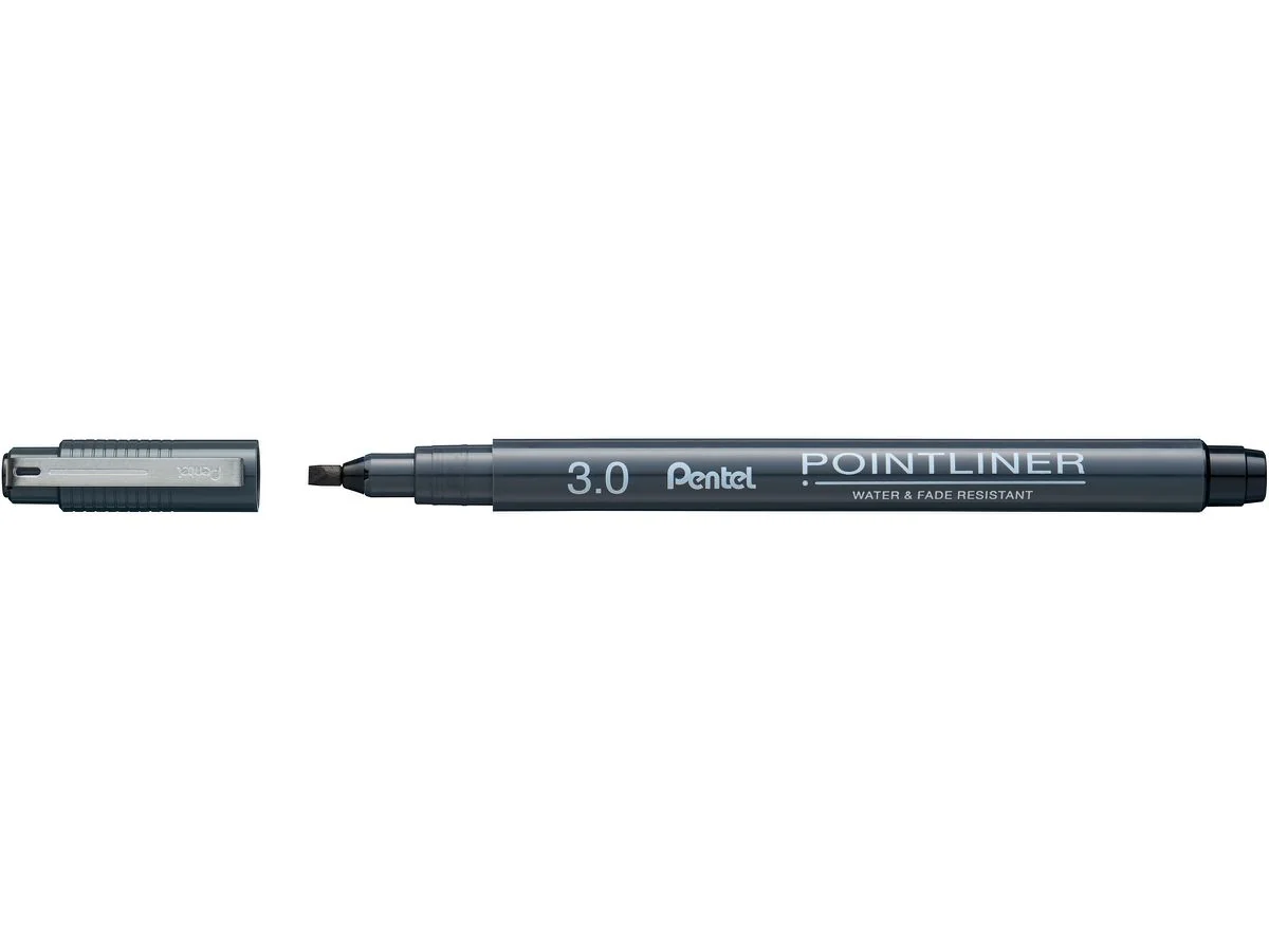 PentelArts Permanent Fineliner Pointliner, schwarz, 3,0 mm (EAN: 0884851060211)