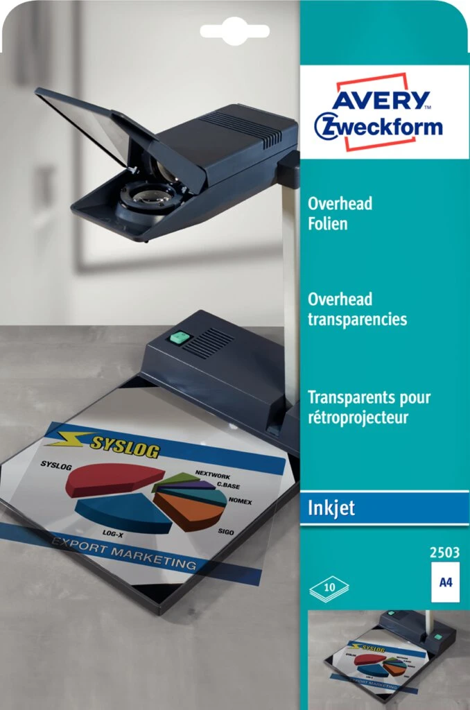 AVERY Zweckform Inkjet OHP-Folien, A4, klar, Stärke 0,11 mm (EAN: 4004182025031)