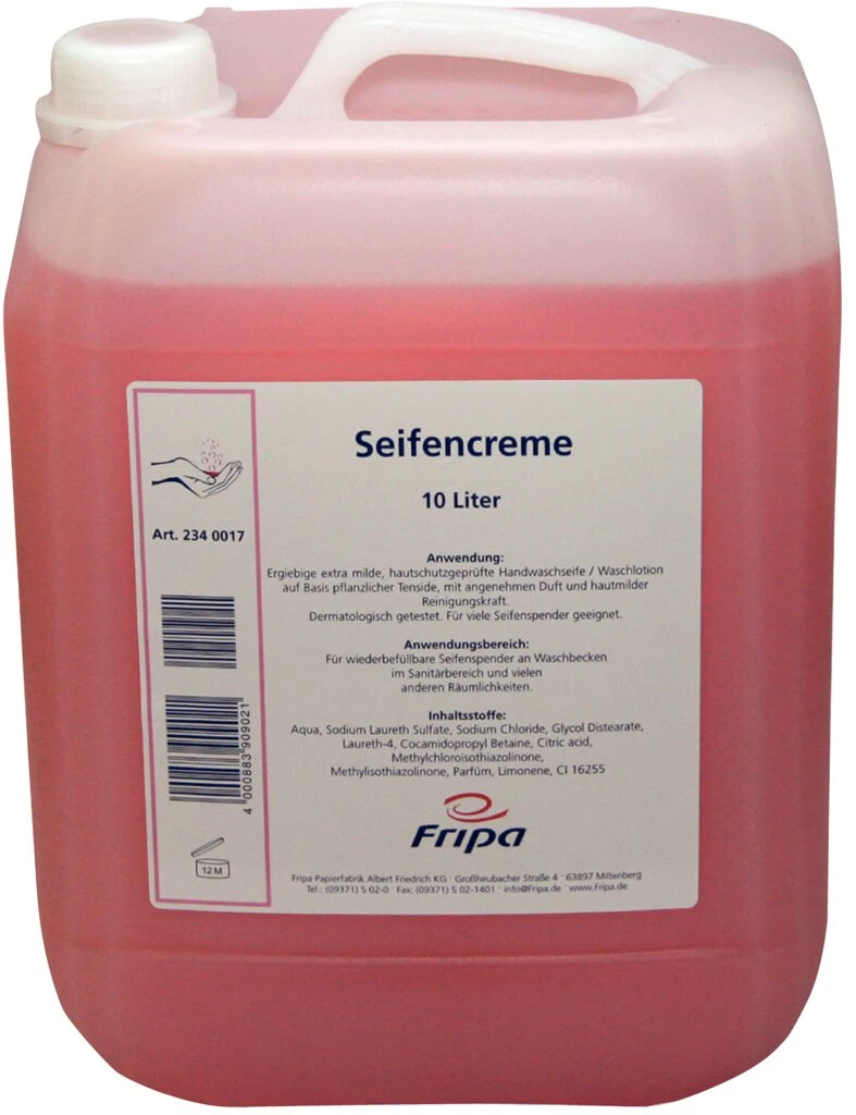 Fripa Handwaschseife, rosé, 10 Liter Kanister (EAN: 4000883909021)